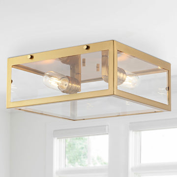 Grayson 12" Metal/Glass LED Flush Mount - JONATHAN Y